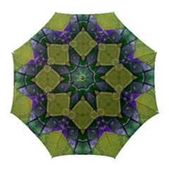 Purple Yellow Stone Abstract Golf Umbrellas by BrightVibesDesign