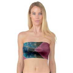 Pink Turquoise Stone Abstract Bandeau Top