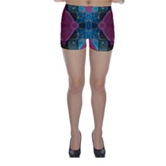 Pink Turquoise Stone Abstract Skinny Shorts by BrightVibesDesign