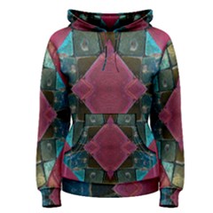 Pink Turquoise Stone Abstract Women s Pullover Hoodie by BrightVibesDesign