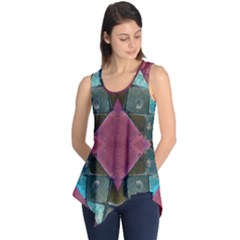 Pink Turquoise Stone Abstract Sleeveless Tunic