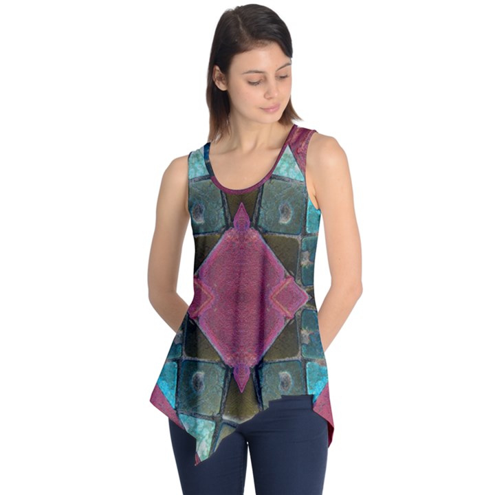 Pink Turquoise Stone Abstract Sleeveless Tunic