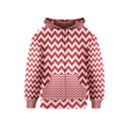 Poppy Red & White Zigzag Pattern Kids  Zipper Hoodie View1