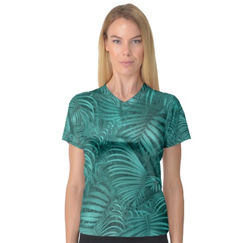 Tropical Hawaiian Print Women s V-neck Sport Mesh Tee by dflcprintsclothing