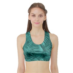 Tropical Hawaiian Print Women s Sports Bra With Border