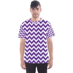 Royal Purple & White Zigzag Pattern Men s Sport Mesh Tee