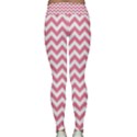 Soft Pink & White Zigzag Pattern Yoga Leggings View2