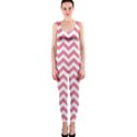 Soft Pink & White Zigzag Pattern OnePiece Catsuit View1