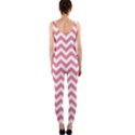 Soft Pink & White Zigzag Pattern OnePiece Catsuit View2