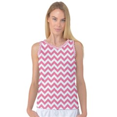 Soft Pink & White Zigzag Pattern Women s Basketball Tank Top