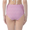 Soft Pink & White Zigzag Pattern High-Waist Bikini Bottoms View2