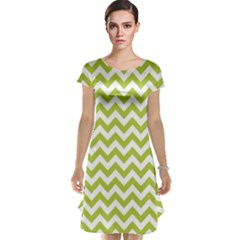 Spring Green & White Zigzag Pattern Cap Sleeve Nightdress