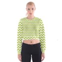 Spring Green & White Zigzag Pattern Women s Cropped Sweatshirt View1