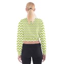 Spring Green & White Zigzag Pattern Women s Cropped Sweatshirt View2