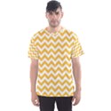 Sunny Yellow & White Zigzag Pattern Men s Sport Mesh Tee View1