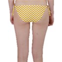 Sunny Yellow & White Zigzag Pattern Bikini Bottom View2