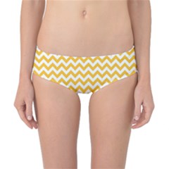 Sunny Yellow & White Zigzag Pattern Classic Bikini Bottoms