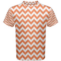 Tangerine Orange & White Zigzag Pattern Men s Cotton Tee by Zandiepants