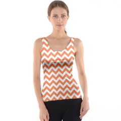 Tangerine Orange & White Zigzag Pattern Tank Top by Zandiepants