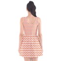 Tangerine Orange & White Zigzag Pattern Scoop Neck Skater Dress View2