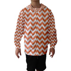 Tangerine Orange & White Zigzag Pattern Hooded Wind Breaker (kids)