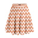 Tangerine Orange & White Zigzag Pattern High Waist Skirt View1