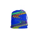 Colorful Wave Blue Abstract Drawstring Pouches (Small)  View1