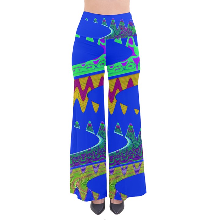 Colorful Wave Blue Abstract Pants