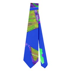 Colorful Wave Blue Abstract Neckties (two Side)  by BrightVibesDesign