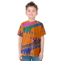 Colorful Wave Orange Abstract Kid s Cotton Tee