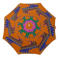 Colorful Wave Orange Abstract Straight Umbrellas