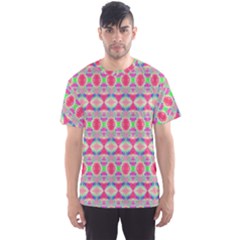 Pretty Pink Shapes Pattern Men s Sport Mesh Tee