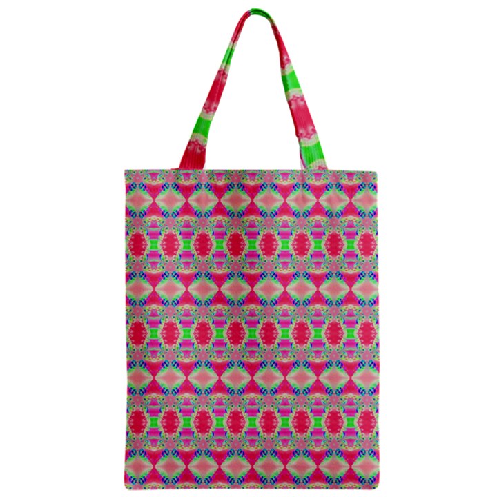 Pretty Pink Shapes Pattern Zipper Classic Tote Bag