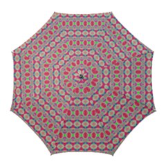 Pretty Pink Shapes Pattern Golf Umbrellas