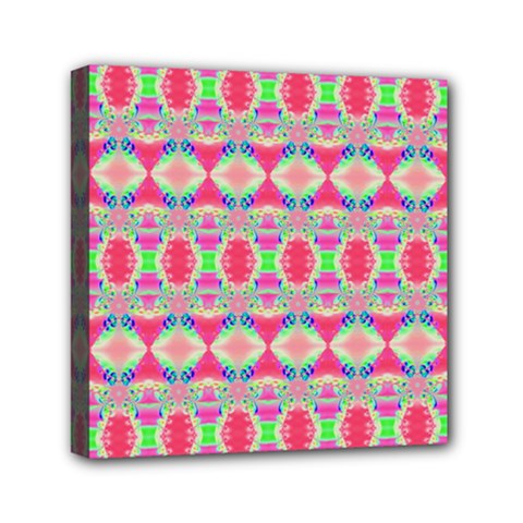 Pretty Pink Shapes Pattern Mini Canvas 6  X 6  by BrightVibesDesign