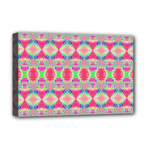 Pretty Pink Shapes Pattern Deluxe Canvas 18  X 12   by BrightVibesDesign