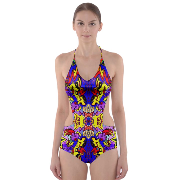 PSYCHO ONE Cut-Out One Piece Swimsuit