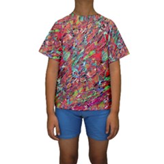 Expressive Abstract Grunge Kid s Short Sleeve Swimwear