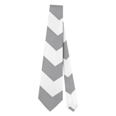 Medium Grey & White Zigzag Pattern Necktie (two Side) by Zandiepants