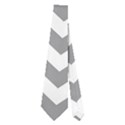 Medium Grey & White Zigzag Pattern Necktie (Two Side) View1