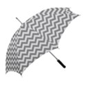 Medium Grey & White Zigzag Pattern Straight Umbrella View2