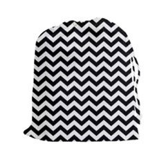 Black & White Zigzag Pattern Drawstring Pouch (xxl)