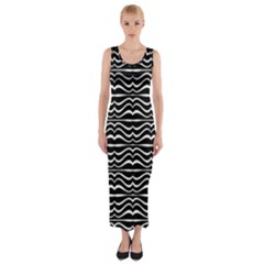 Modern Zebra Pattern Fitted Maxi Dress