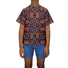 Luxury Boho Baroque Kid s Short Sleeve Swimwear