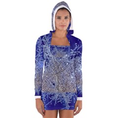 Crystalline Branches Women s Long Sleeve Hooded T-shirt