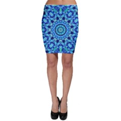 Blue Sea Jewel Mandala Bodycon Skirt