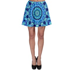 Blue Sea Jewel Mandala Skater Skirt by Zandiepants