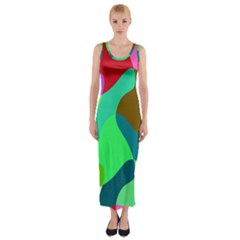 Retro Shapes                                   Fitted Maxi Dress