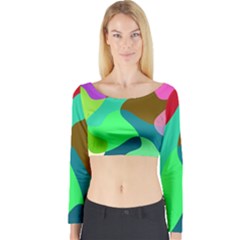 Retro Shapes                                   Long Sleeve Crop Top