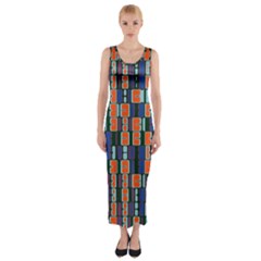 4 Colors Shapes                                    Fitted Maxi Dress